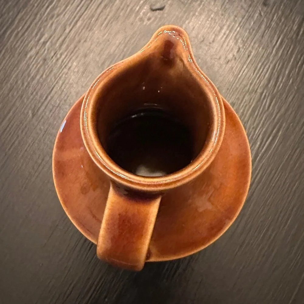 VTG Hornsea Brontë ceramic pattern olive oil / vinegar mini cruet jug MCM